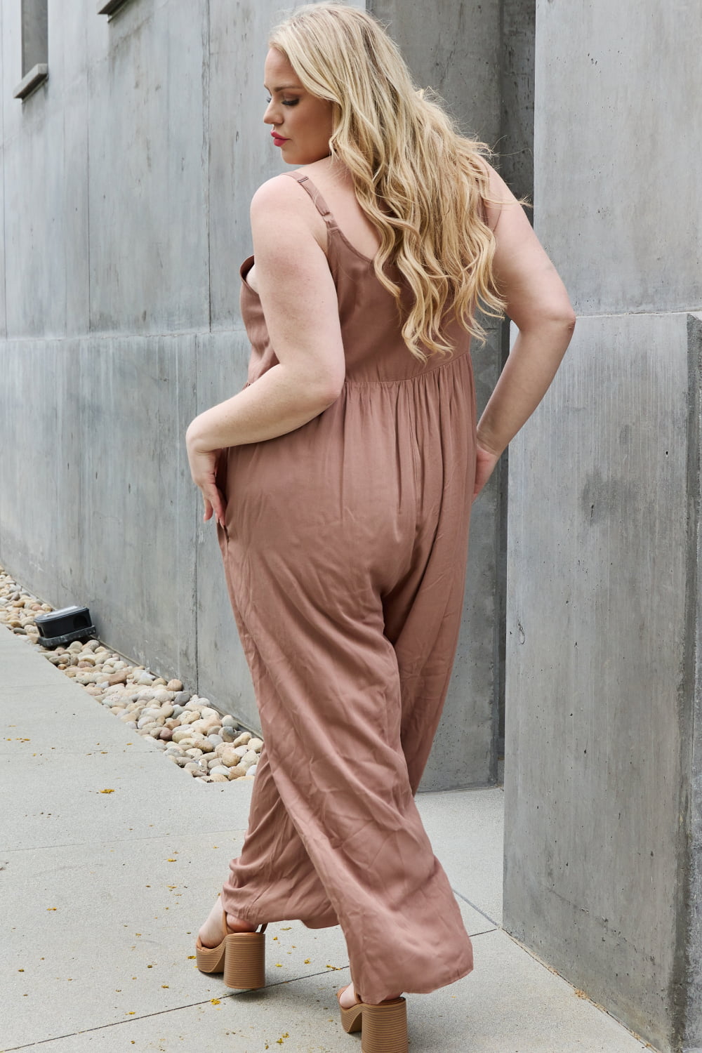 Mocha button up hot sale jumpsuit