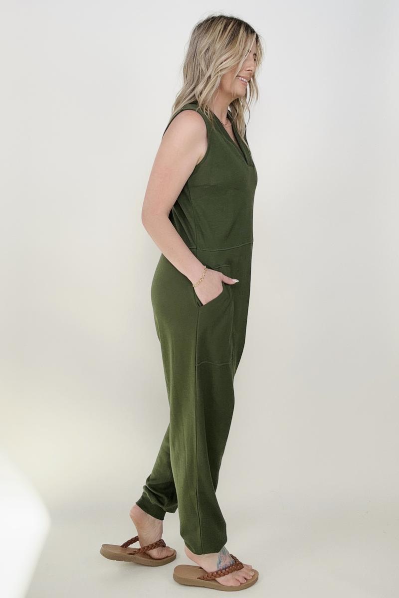 Zenana Solid Sleeveless Harem Jumpsuit