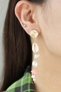 Synthetic Pearl Shell Drop Earrings