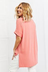 Zenana Simply Comfy Full Size V-Neck Loose Fit Shirt