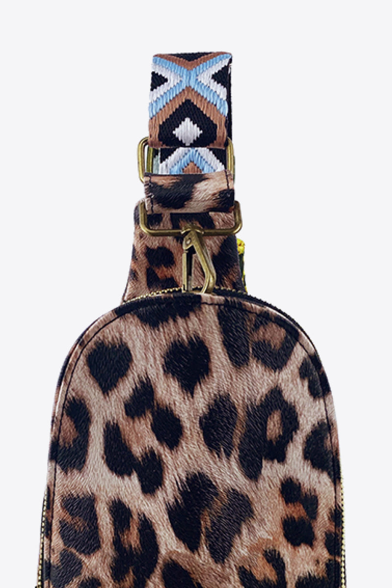 Printed PU Leather Sling Bag