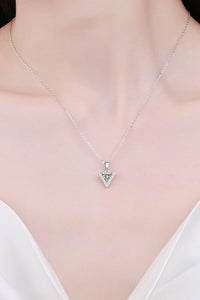 925 Sterling Silver Triangle Moissanite Pendant Necklace