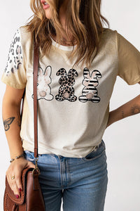 Easter Leopard Rabbit Graphic T-Shirt