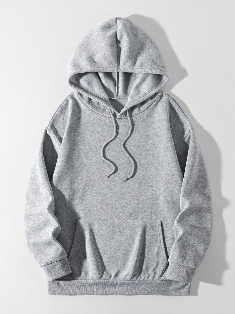 Drawstring Dropped Shoulder Hoodie