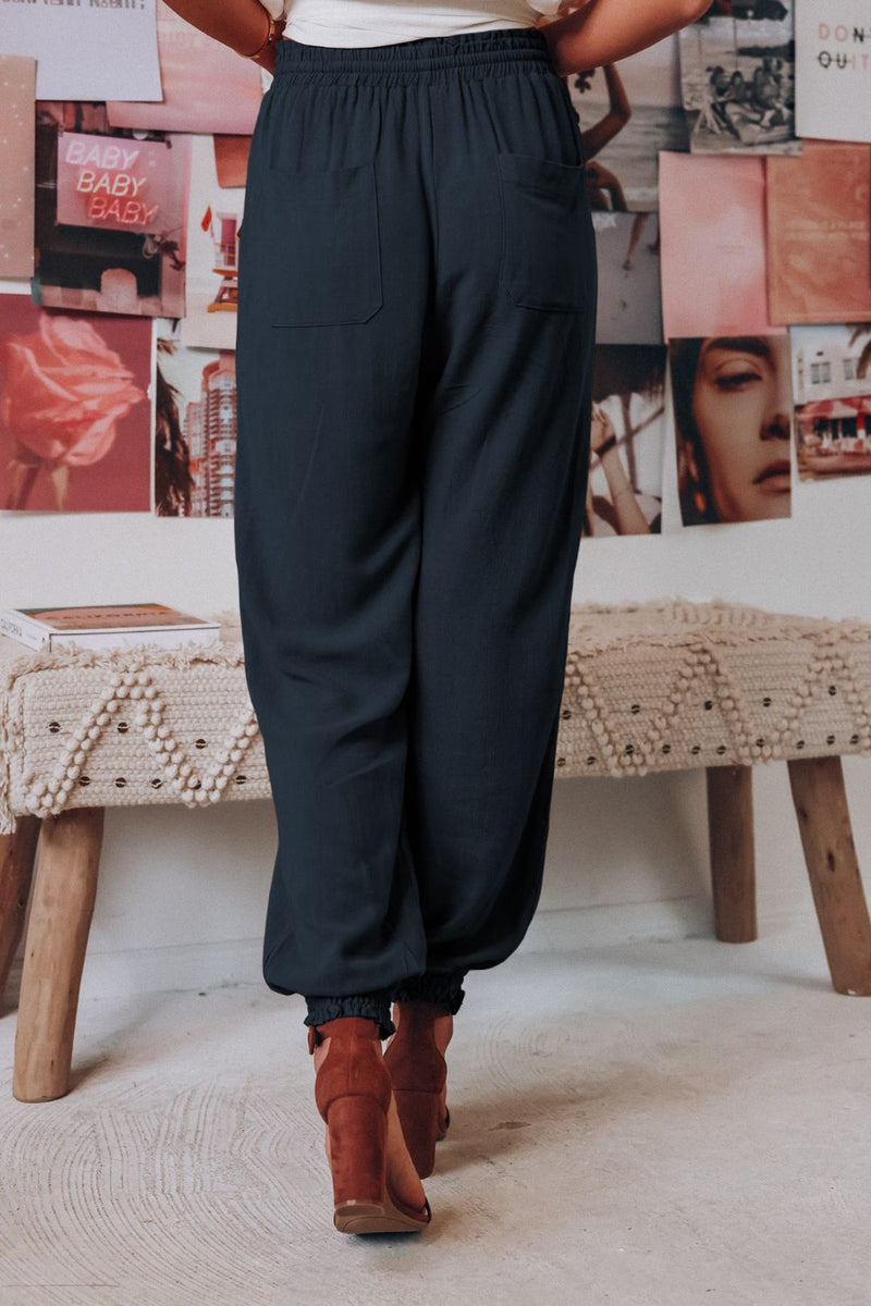 Tied Long Joggers with Pockets