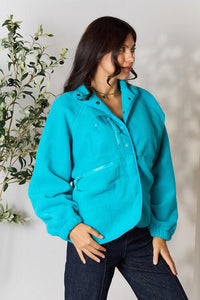 Zenana Snap Button Fleece Jacket