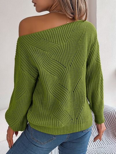 Openwork Long Sleeve Sweater