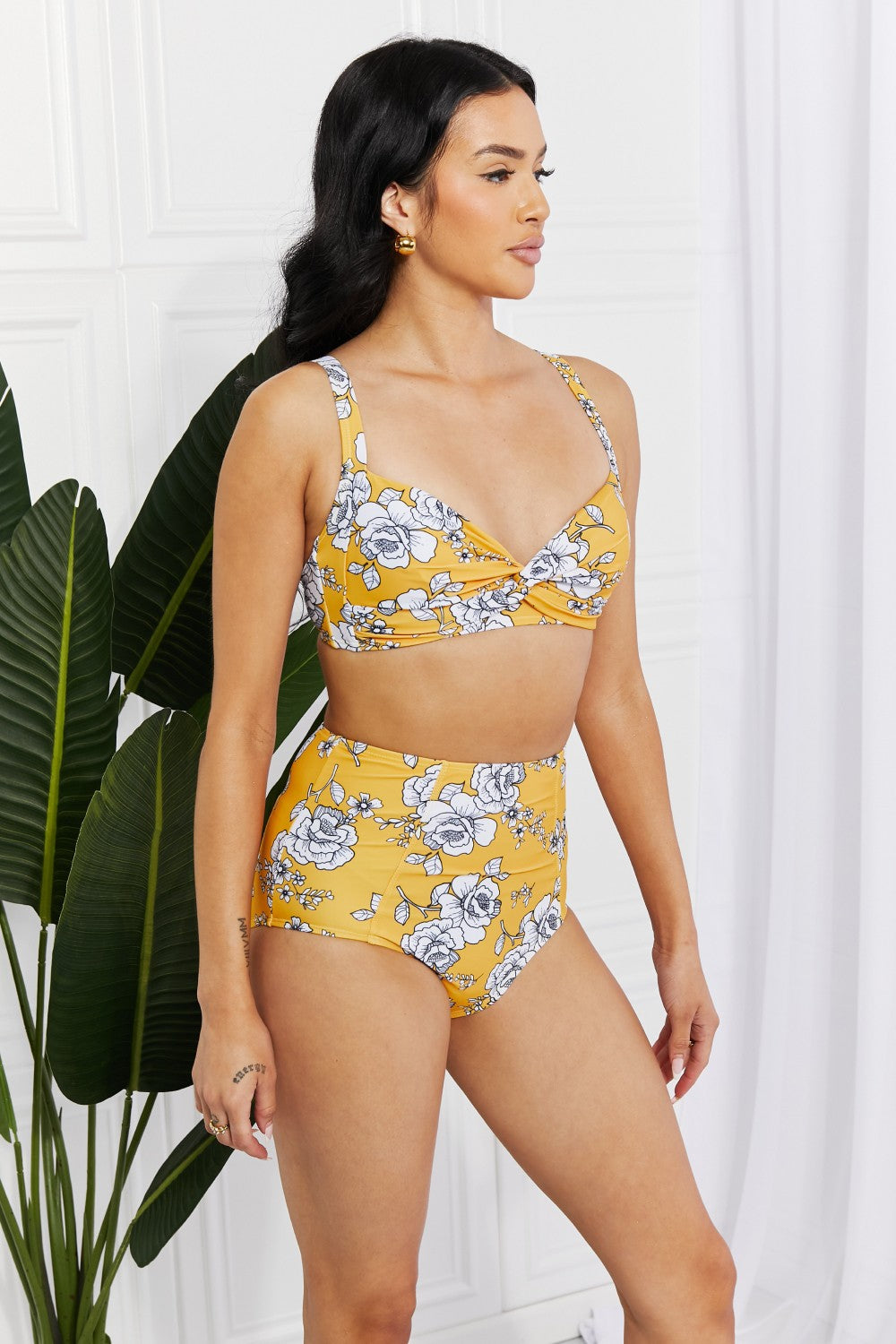 mustard bandeau bikini
