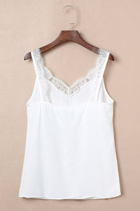 Lace Detail Bow Graphic V-Neck Tank