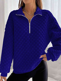 Half Zip Collared Neck Sweatshirt