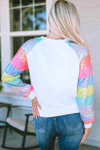 MERRY AND BRIGHT Sequin Long Sleeve Sweatshirt