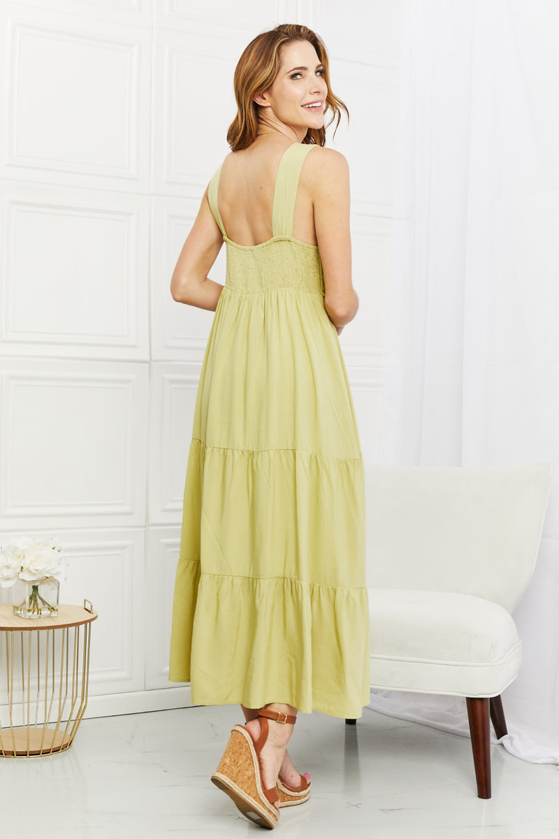 HEYSON Summer Dream Crochet Midi Dress in Lime