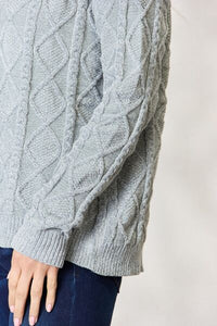 BiBi Cable Knit Round Neck Sweater