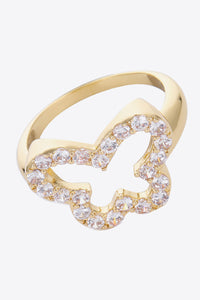 Rhinestone Butterfly-Shaped Ring