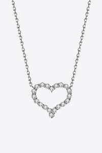 1 Carat Moissanite Heart Pendant Chain-Link Necklace