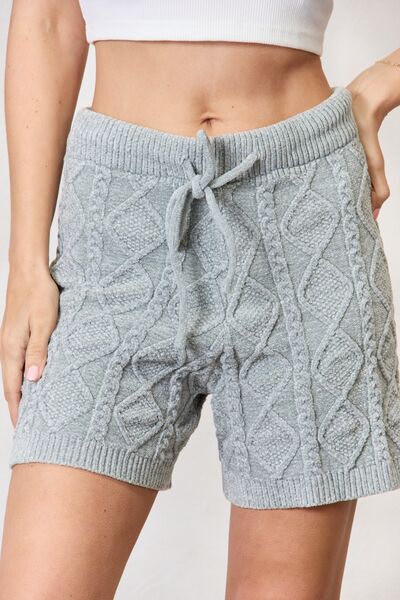 BiBi Cable Knit Drawstring Sweater Shorts – Blue Hawthorn Boutique