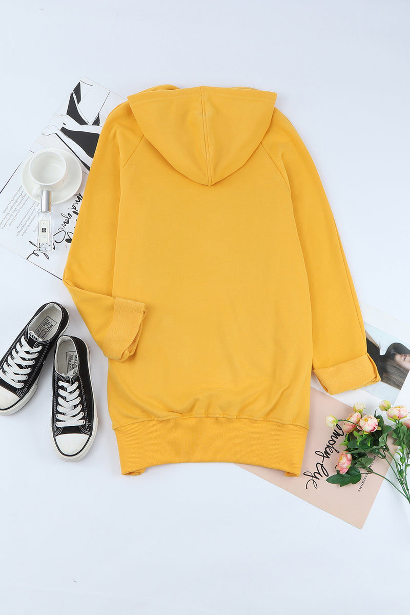 Side Slit Raglan Sleeve Hoodie