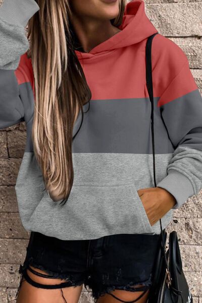 Color Block Dropped Shoulder Sweatshirt