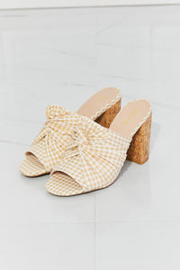 Qupid Freshly Picked Twist Peep Toe Block Heel Mule