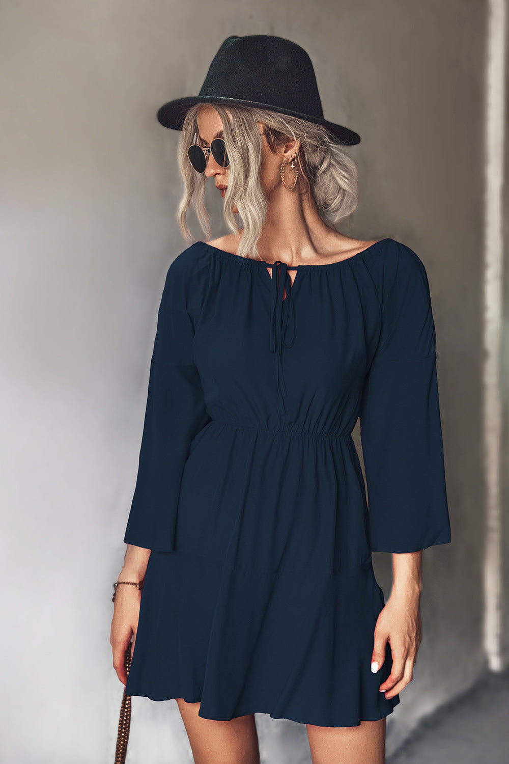 Zulily navy blue top dress