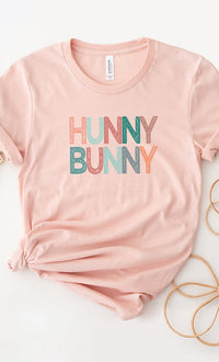 Multicolor Pastel Hunny Bunny Graphic Tee