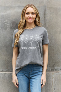 Simply Love GROW POSITIVITY Graphic Cotton Tee