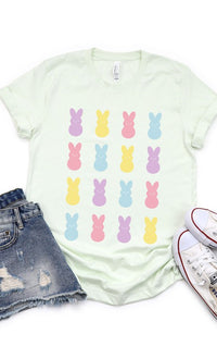 Peeps Bunnys Grid Graphic Tee