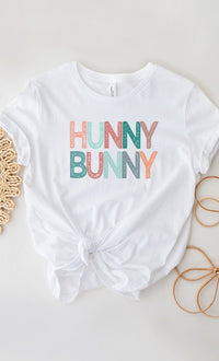 Multicolor Pastel Hunny Bunny Graphic Tee