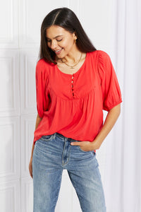 Culture Code Full Size Fresh From The Garden Button Yoke Top