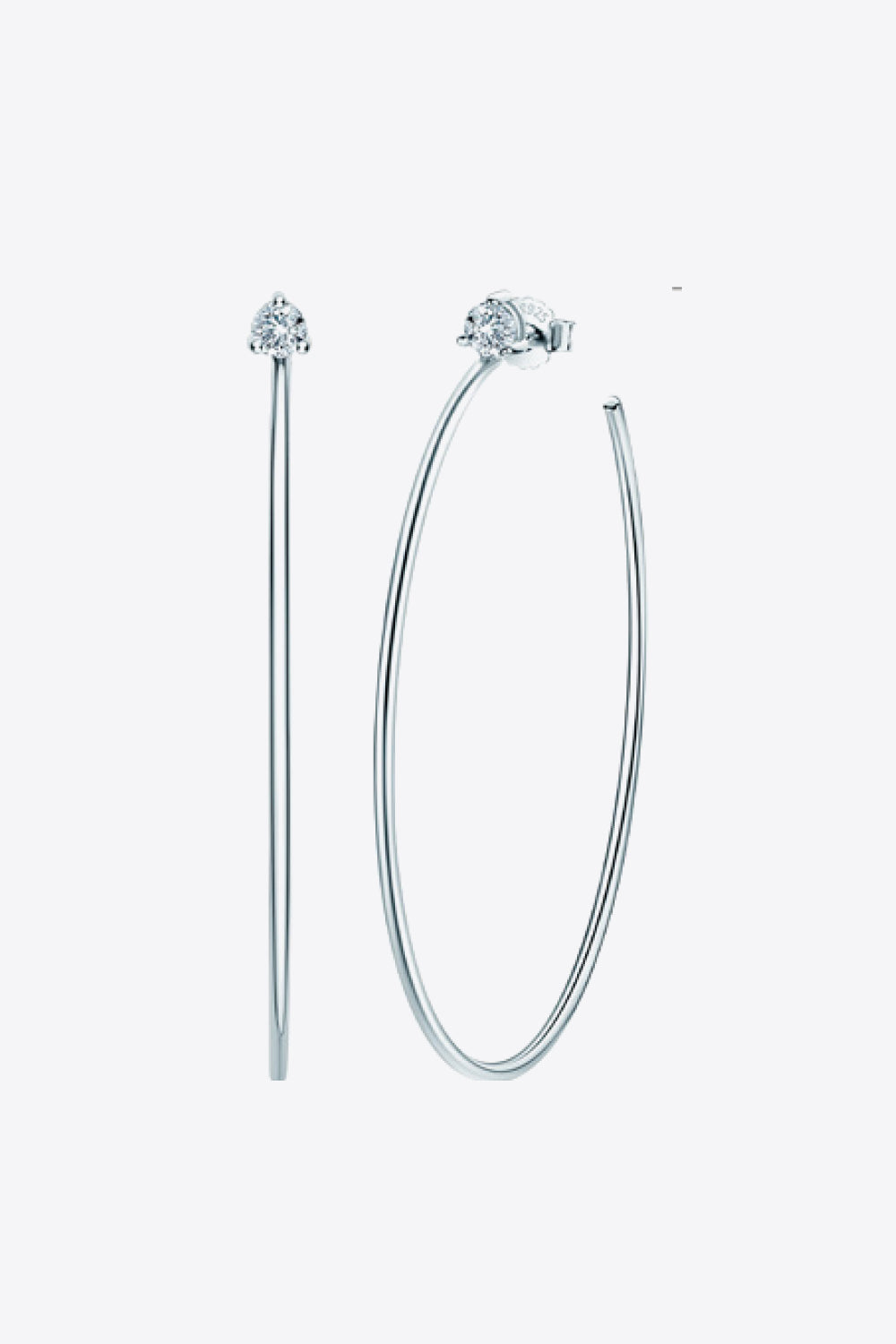 925 Sterling Silver Moissanite Hoop Earrings