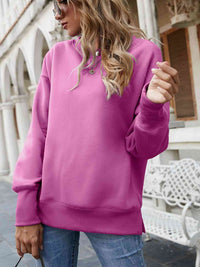 Dropped Shoulder Slit Sweatshirt