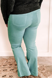 High Waisted Tummy Control Flare Judy Blue Jeans In Topaz 11.20