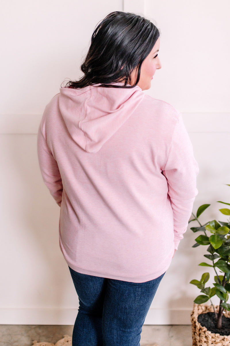 1.19 Ultra Soft Hoodie With Thumb Holes In Light Heathered Pink