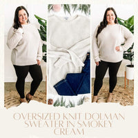 12.8 Oversized Knit Dolman Sweater In Smokey Cream