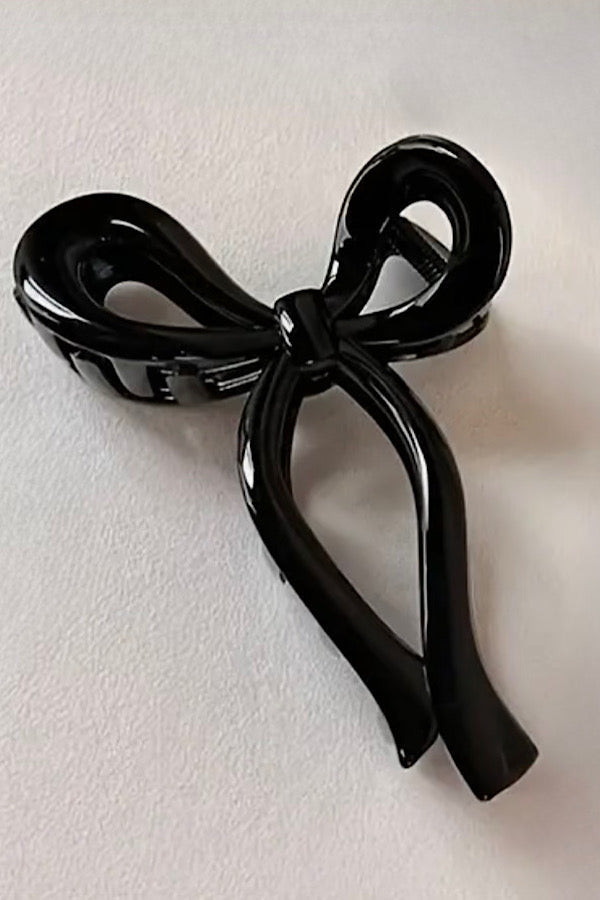 Black Large Bow Hair Clip - ETA 2/9