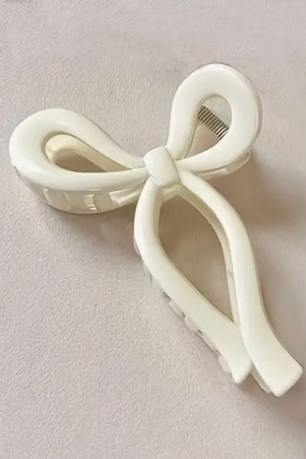 Cream Large Bow Claw Clip - ETA 2/9