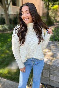 Sarah Cream Cable Knit Sweater