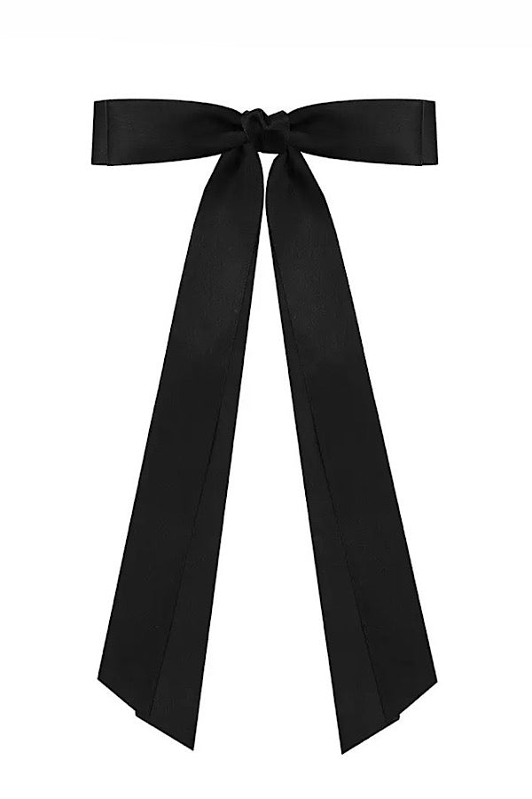 Take a Bow Black Satin Hair Bow - ETA 1/5