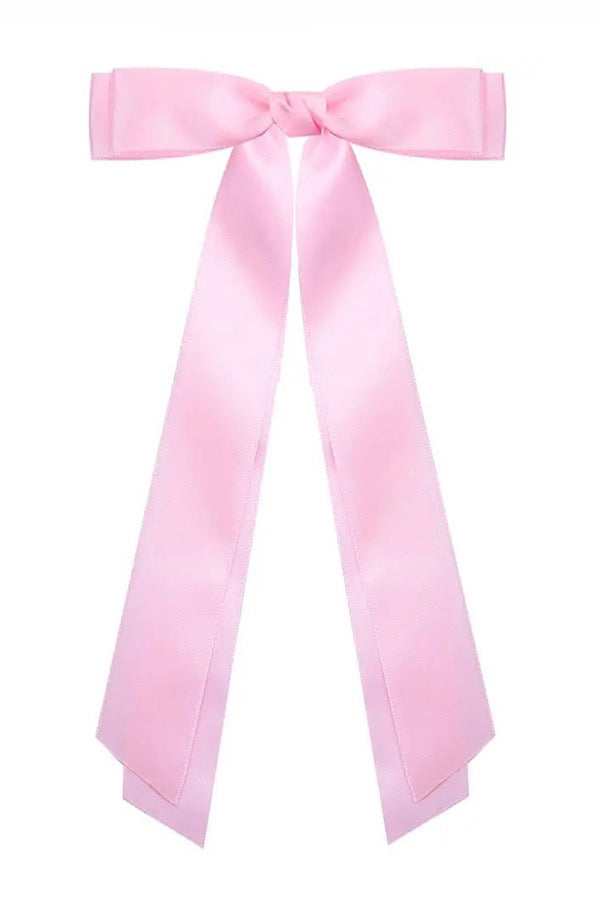 Take a Bow Pink Satin Hair Bow - ETA 1/5