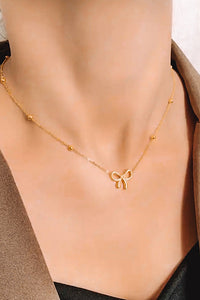 Natural Elements Small Gold Bow Necklace - ETA 2/16