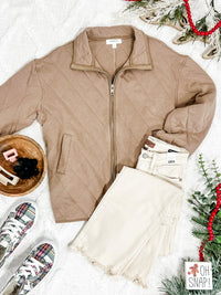 12.11 Quilted Jacket With Pockets In Warm Mocha