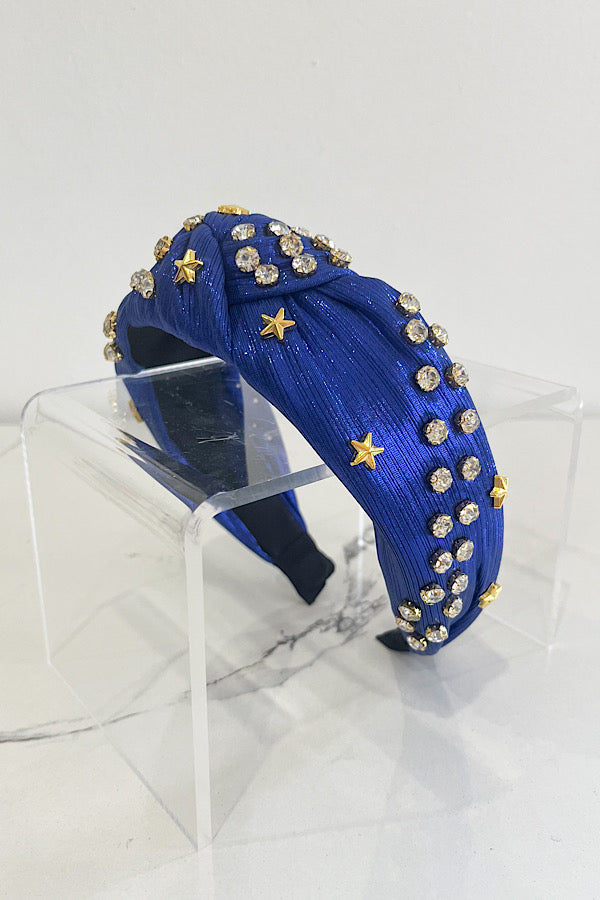 Star Spangled Blue Studded Headband