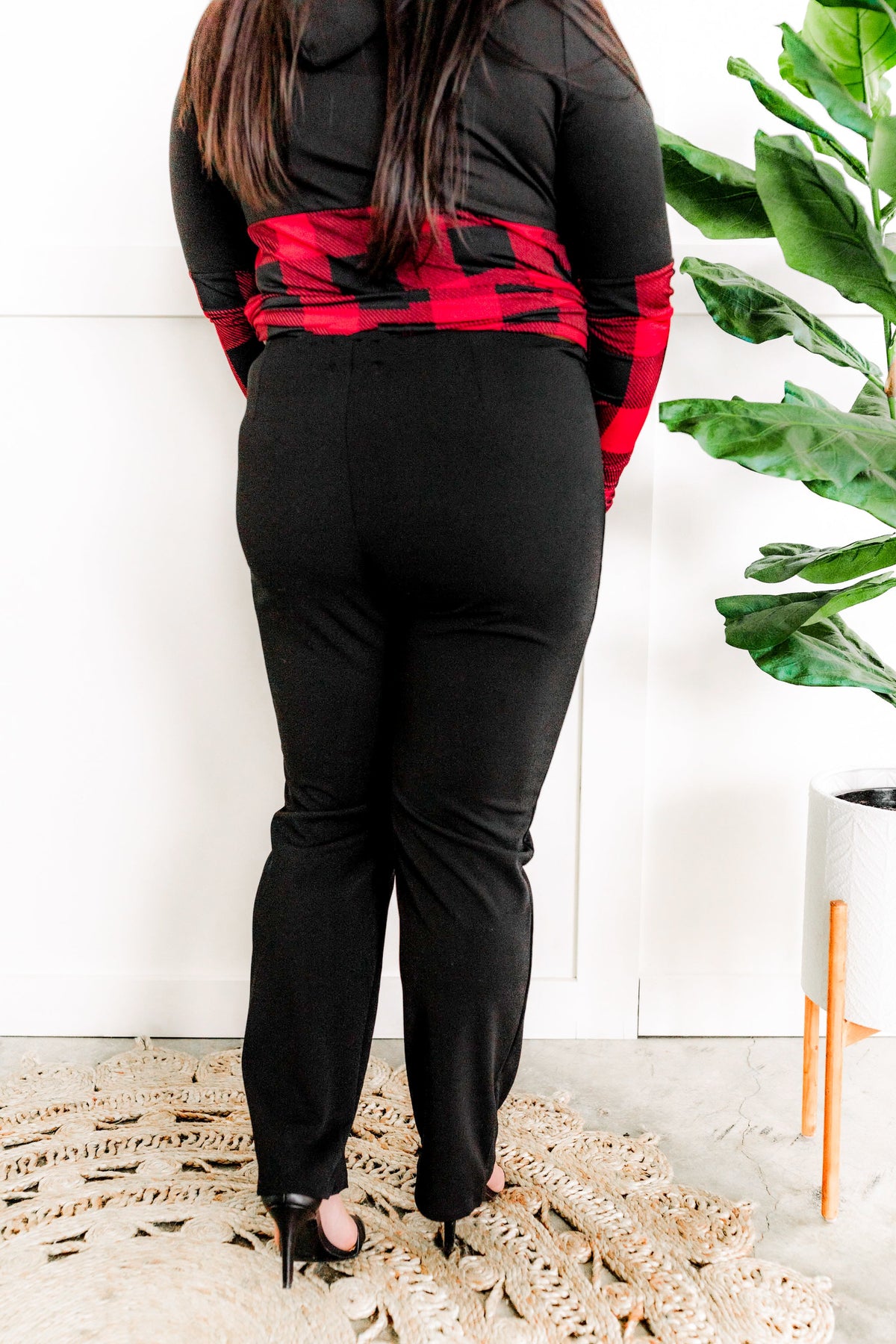 12.1 Stretchy Ponte Pants With Front Seam Detail In Silent Night