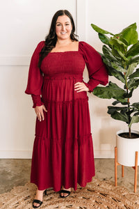 12.4 Tiered Maxi Dress With Smocking Detail In Holly