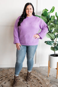 12.13 Cozy Knit Sweater In Bright Orchid