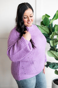 12.13 Cozy Knit Sweater In Bright Orchid