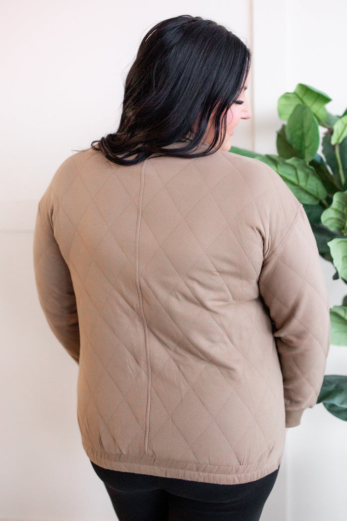 12.11 Quilted Jacket With Pockets In Warm Mocha