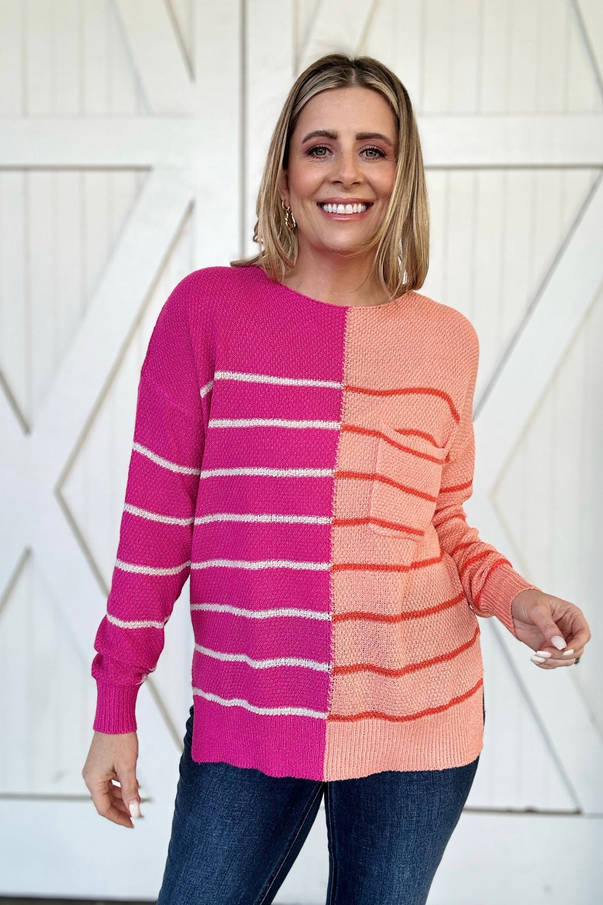 Byron Bay Sweater, Pink Orange