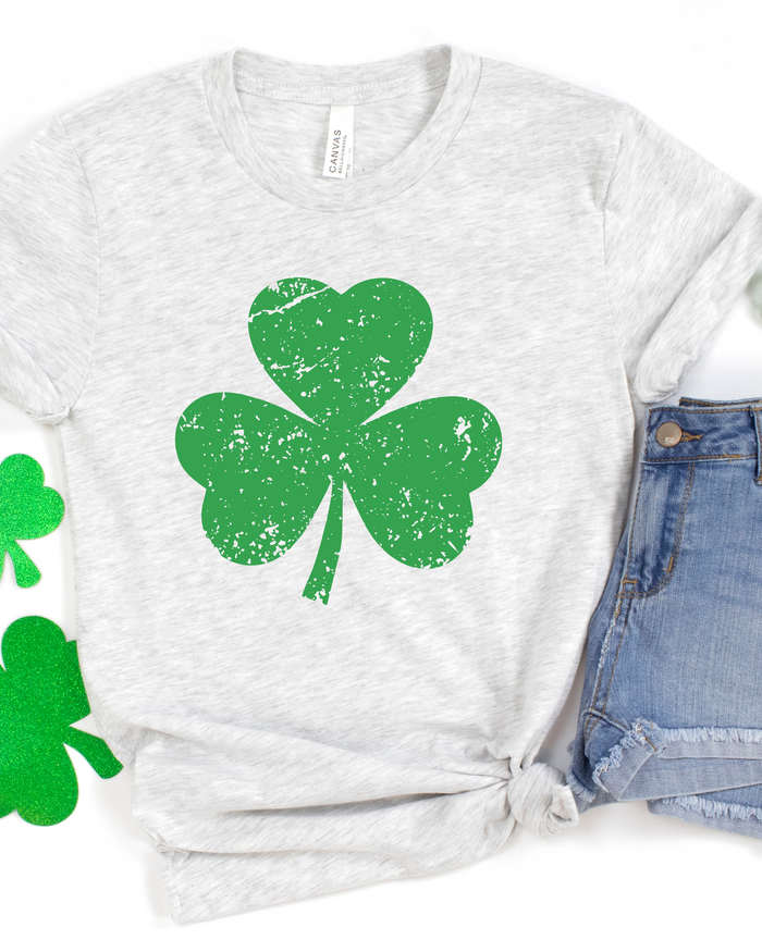 DISTRESSED SHAMROCK TEE (BELLA CANVAS)