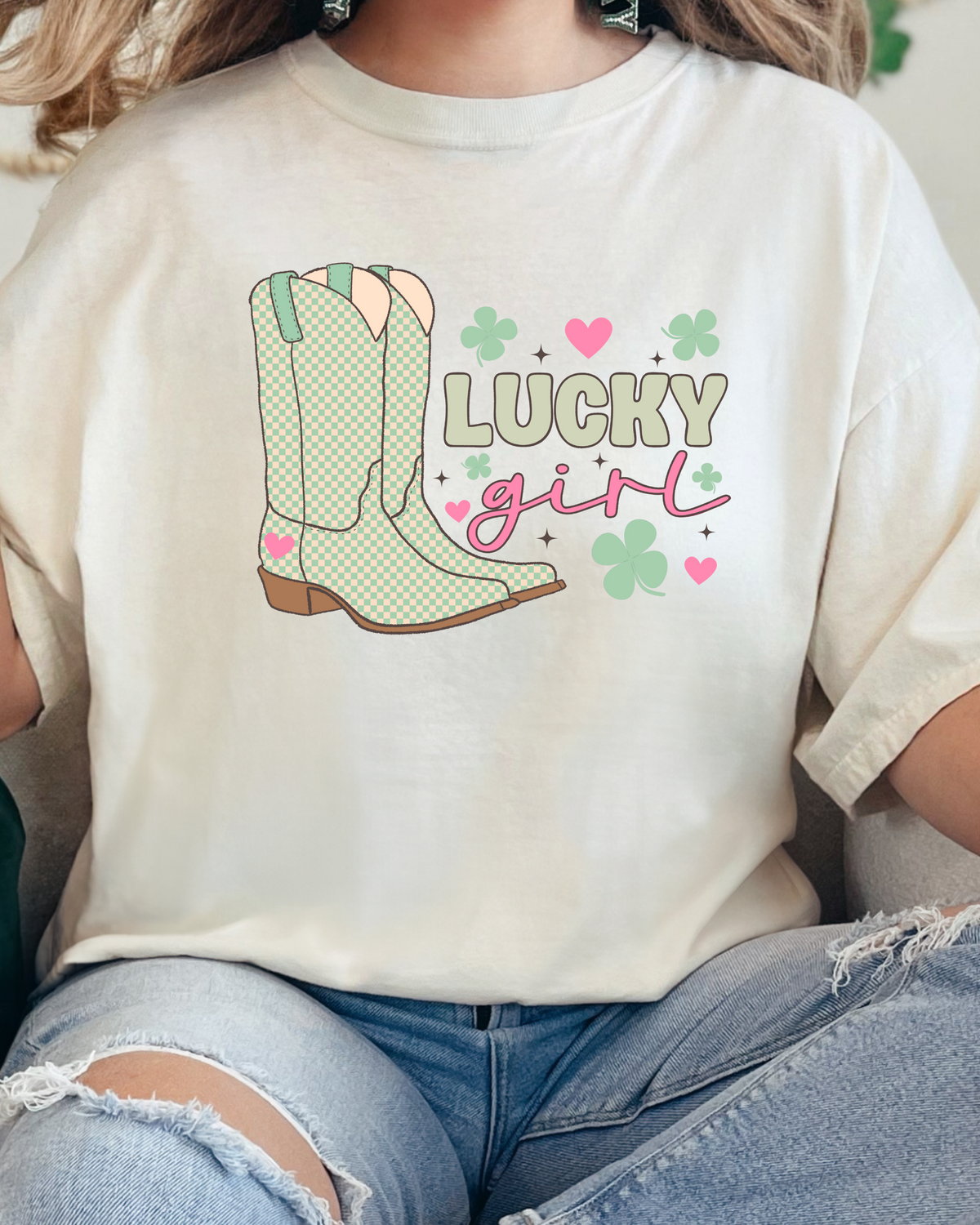 LUCKY GIRL TEE (COMFORT COLORS)